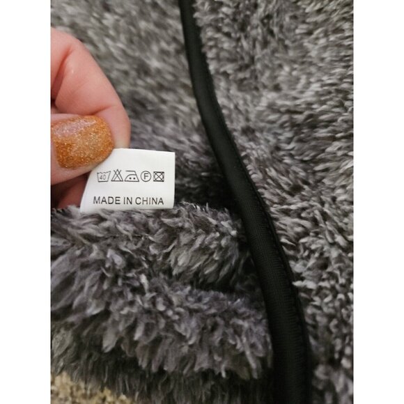 Scarlet Rose Sherpa Buffalo Plaid Shirt Snaps Mock Neck Sz Large Cabincore Cozy - Picture 11 of 11